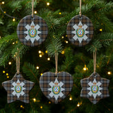 Black Watch Weathered Tartan Crest Christmas Ceramic Ornament